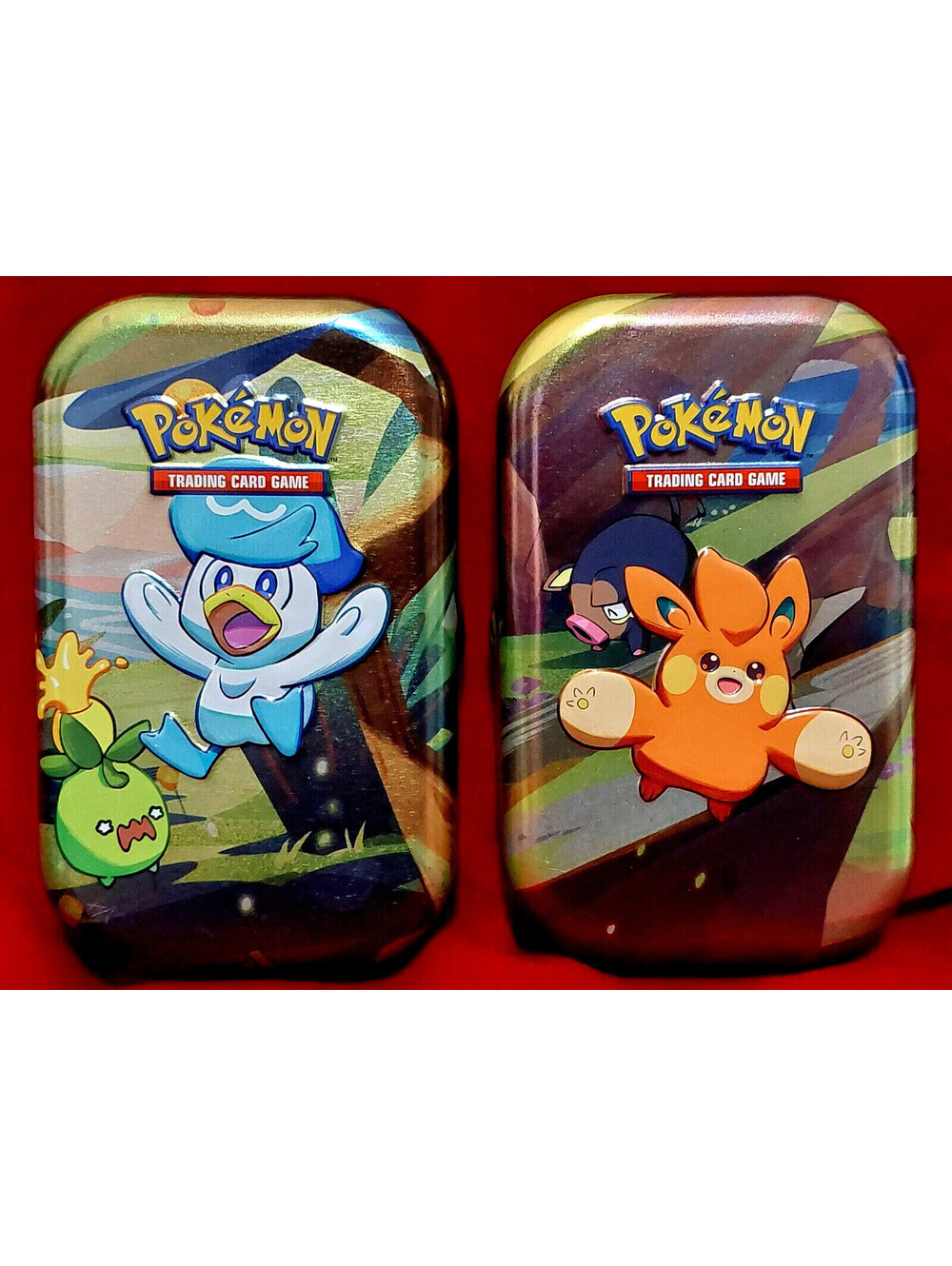 2023 QUAXLY & PAWMI Lot of 2 EMPTY Pokemon Mini Tins from the TCG (no cards)